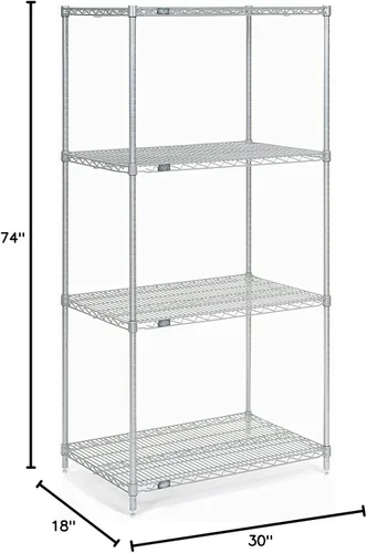 Miniatura 10 de Global Industrial Estantería de alambre cromado, 30 pulgadas de ancho x 18 pulgadas de profundidad x 74 pulgadas de alto