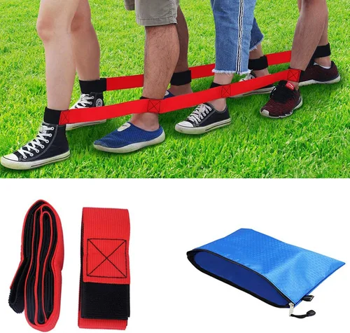 Miniatura 8 de Bandas de carreras de 4 patas, cuerda de amarre de carreras de 4 patas, colorida y duradera y firme elástica para niños y adultos, relevos