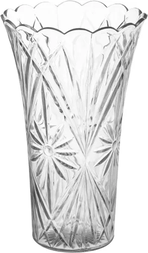 Royal Imports Jarrón de acrílico de flores, centro de mesa decorativo para el hogar o boda, plástico irrompible, 9 pulgadas de alto, apertura de 4