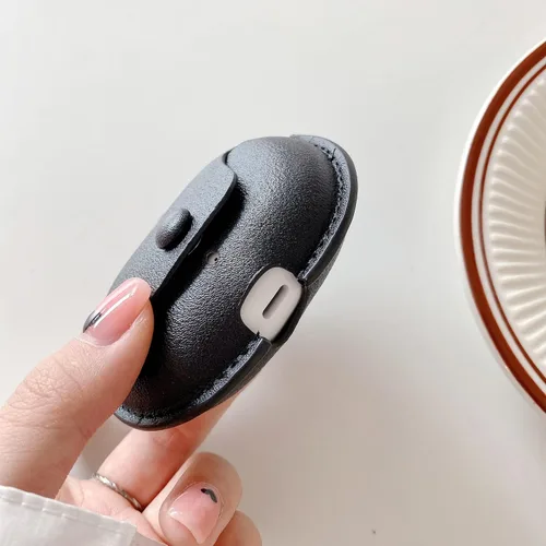 Miniatura 4 de Funda protectora de piel a prueba de golpes con colgante para Samsung Galaxy Buds 2 negro para Samsung Galaxy Buds2/Pro/Live