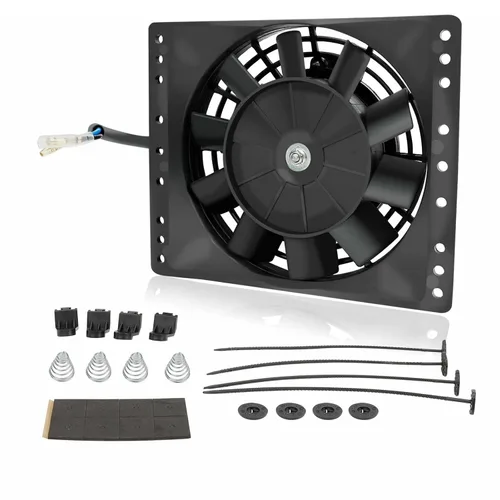 Ventilador de enfriamiento eléctrico de empuje delgado de 6 pulgadas 650CFM Radiador Enfriador de aceite Kit de montaje universal Negro