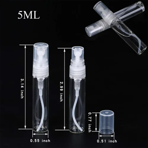 Miniatura 2 de 30 botellas de perfume de vidrio transparente recargables de 0.2 fl oz/0.17 onzas líquidas, botella de perfume para atomizadores cosméticos, botella
