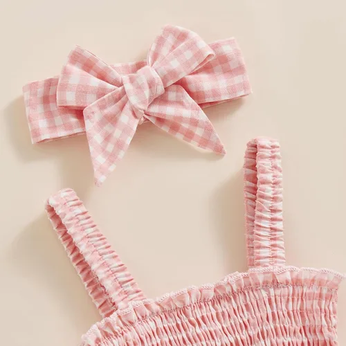 Miniatura 3 de Conjunto de ropa de verano sin mangas para bebé recién nacida, con volantes y cuello halter