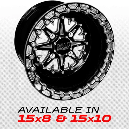 Miniatura 6 de 1 rueda 50 Caliber Racing Beadlock de 15 pulgadas – Llantas de aluminio Billet 6061 para CanAm X3 Honda Talon Kawasaki KRX1000 Ruedas UTV/ATV
