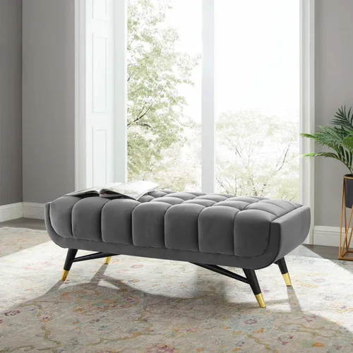 Miniatura 2 de Modway Adept - Banco de terciopelo de rendimiento de 47.5 pulgadas, color gris