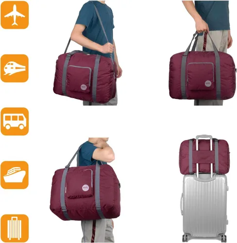 Miniatura 6 de WANDF - Bolsos de lona plegable en tamaños de 16 a 22 pulgadas y con volúmenes de entre 5.28 a 13.2 galones para viajar, llevar al gimnasio