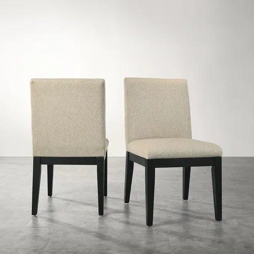 Miniatura 2 de Roundhill Furniture Rocco - Juego de 2 sillas de comedor contemporáneas de madera maciza, color beige