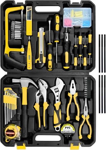 Miniatura 8 de Juego de herramientas, kit de herramientas para el hogar de 48 piezas para hombres y mujeres, juego de herramientas básicas para el hogar