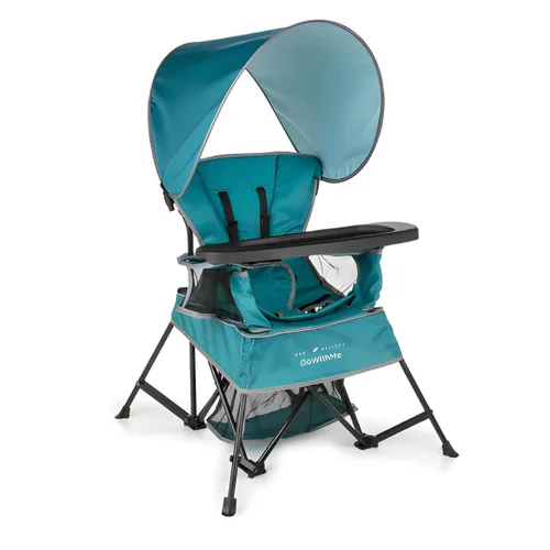 Baby Delight Go with Me Venture Silla portátil | Para interiores y exteriores | Toldo para el sol | 3 etapas de crecimiento para niños | Azul