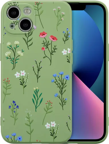 Miniatura 112 de RALEAVO Funda Floral para iPhone 12, Cubierta de Silicona Líquida con Bonito Patrón de Rama de Flores para Niñas y Mujeres, Funda Protectora de Goma