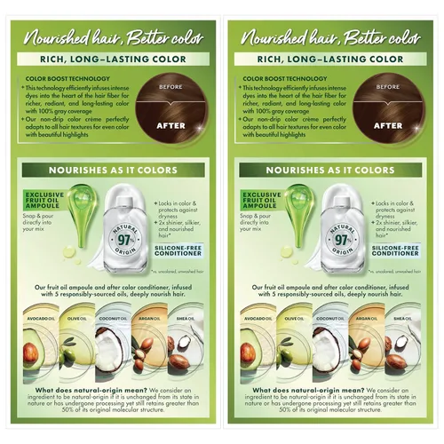 Miniatura 11 de Garnier Nutrisse - Tinte en crema nutritiva para el cabello, 53 castaño dorado medio (castaño), tinte permanente para el cabello, 2