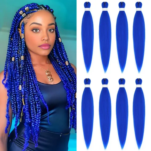Miniatura 99 de 8 paquetes de extensiones preestiradas - 16 pulgadas de cabello trenzado premium, 55G/paquete, sin picazón, fijación en agua caliente, textura Perm