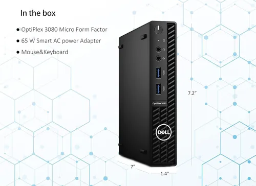 Miniatura 2 de Dell OptiPlex 3000 3080 - Computadora de sobremesa Intel Core i3 de 10ª generación i3-10100T de cuatro núcleos (4 núcleos) 3 GHz, DDR4 SDRAM de 8 GB