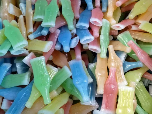 Botellas de caramelo de cera – Nostálgico retro surtido líquido afrutado dentro de botellas de cera masticable 1 libra en una bolsa resellable