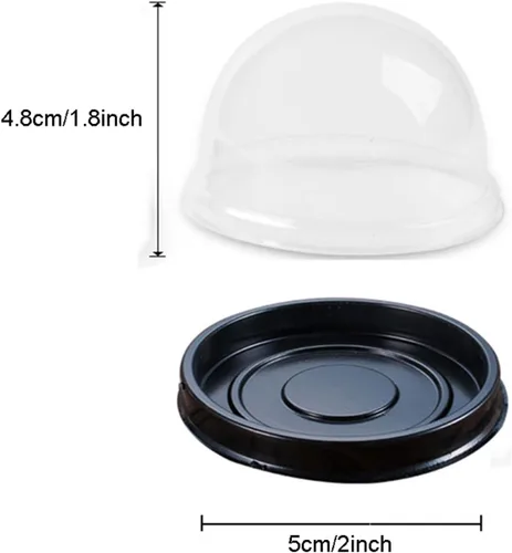 Miniatura 3 de EchoDone Mini cajas de plástico transparente para magdalenas, cúpula de muffins, caja de un solo contenedor, cajas de regalo de boda, cumpleaños