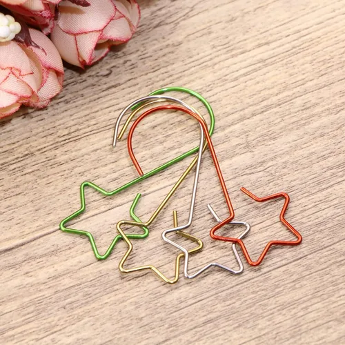 Miniatura 2 de Tupalizy 80 ganchos de adorno en forma de estrella para colgar decoraciones de árbol de Navidad, ganchos de acero inoxidable S para manualidades