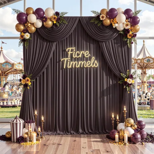 Miniatura 9 de Cortina de fondo marrón sin arrugas de 10 pies x 10 pies para fiestas, boda, telón de fondo para fotos, tela, 2 paneles de 5x10 pies para baby