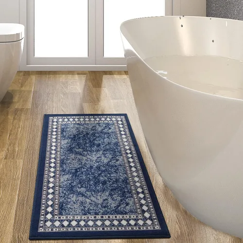 Miniatura 27 de Antep Rugs - Alfombras modernas con bordes, antideslizantes (antideslizante), de perfil bajo con respaldo de goma, para cocina, juego de 2 piezas