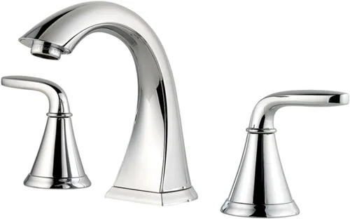 Pfister Pasadena LF049PDCC - Grifo para lavabo de baño, 8 pulgadas de ancho, 2 asas, 3 agujeros, acabado cromado pulido, LF049PDCC Cromo pulido