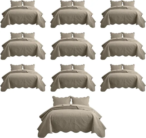 Miniatura 43 de IR Imperial Rooms Velvet Twin Quilt Bedspread Comforter Bedding Set 2 Pcs Diamond Pattern - (68"x86") Bedspread Coverlet + 1 Pillow Shams