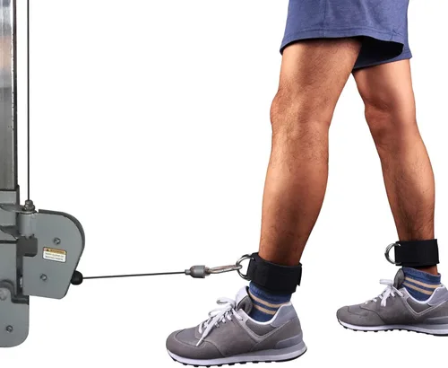 Miniatura 5 de 1 par de correas de tobillo de fitness para máquina de cable, doble anillo en D, ajuste cómodo ajustable de neopreno, para hombres y mujeres
