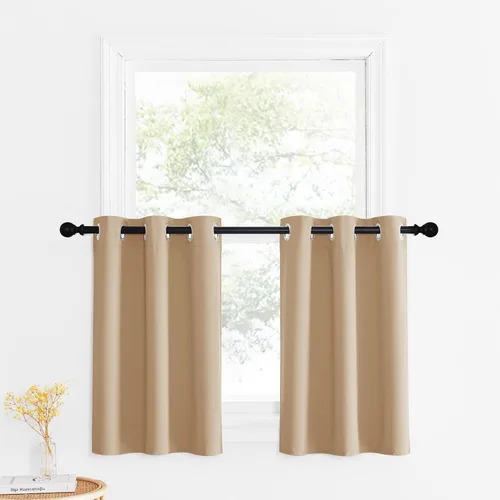 Miniatura 193 de NICETOWN Cortinas opacas de cocina para ventana sobre el fregadero, aislamiento térmico, decoración del hogar, pequeños niveles opacos con ojales