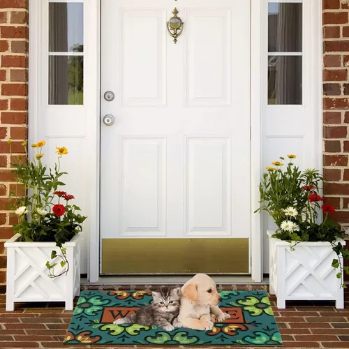Miniatura 7 de CHICHIC Felpudo de bienvenida de 18 x 30 pulgadas, felpudo para puerta delantera al aire libre para entrada del hogar, felpudo de entrada exterior