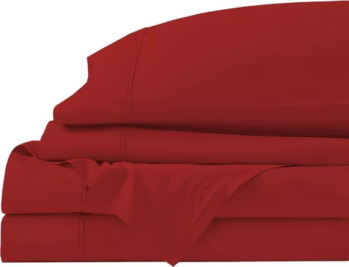 Miniatura 26 de Juego de cama de 5 piezas, 100% algodón egipcio de 600 hilos, fundas de almohada y sábana bajera con bolsillo extra profundo, ropa de cama suave