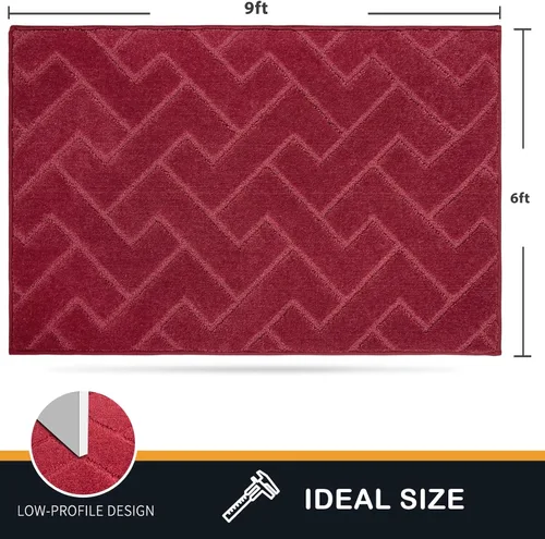 Miniatura 2 de PURRUGS Alfombra de fácil cuidado de 6 x 9 pies, antideslizante, lavable a máquina, tapete para puerta de perro, resistente a las manchas