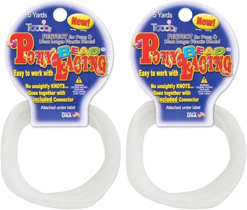 Pepperell Pony Bead Lacing 2mmX5yd, esmerilado (paquete de 2)