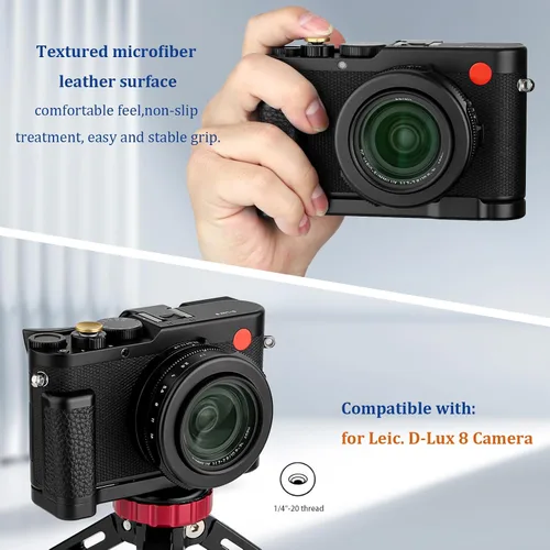Miniatura 4 de Haoge Mango HG-D8 para Leica D-Lux 8 Cuerpo de cámara Soporte de agarre en forma de L
