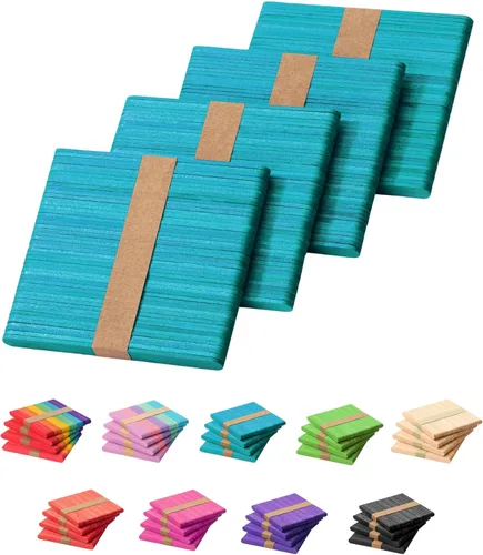 Miniatura 11 de Mr. Pen - Palitos de paletas de colores, palitos de madera de colores arcoíris para manualidades, paquete de 200, 4.5 pulgadas