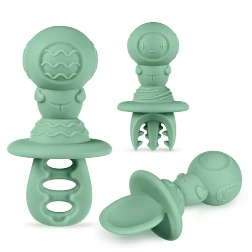 Miniatura 9 de haakaa Juego de cucharas de bebé de primera etapa, más de 6 meses, cucharas de entrenamiento de silicona suave de fácil agarre, diseño
