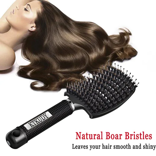 Miniatura 3 de Cepillo Desenredante con Cerdas de Jabalí Juego KTKUDY Cepillo para Cabello Curvado y Ventilado Cepillo Desenredante para Mujeres Hombres Niños