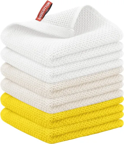 Miniatura 72 de Nialnant - Toalla de cocina 100% algodón, tejido gofre, suave, absorbente y de secado rápido, toallas para secar platos, trapos de limpieza - Multi