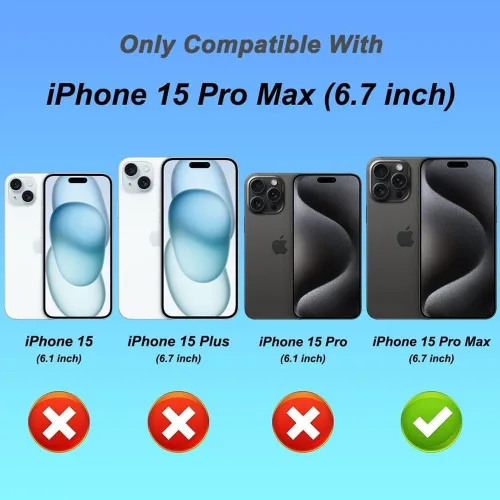 Miniatura 7 de BITOBE Diseñada para iPhone 15 Pro Max, bonita funda de mariposa 3D chapada en purpurina delgada para mujeres y niñas, protección de cámara, Negro