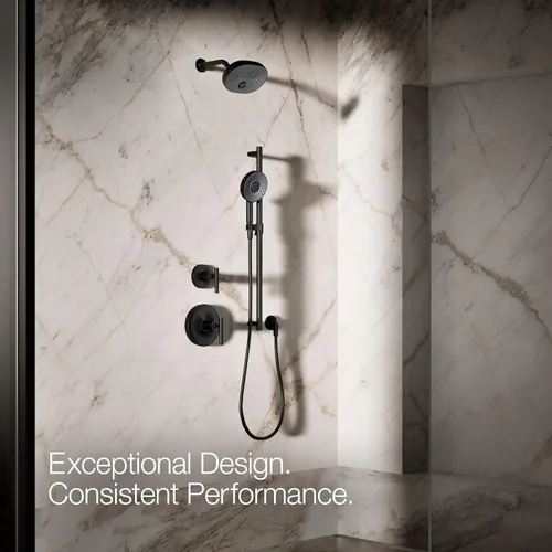 Miniatura 7 de KOHLER 26282-G-BL Statement - Ducha de mano redonda multifunción con 3 ajustes de pulverización, 1.75 GPM, negro mate