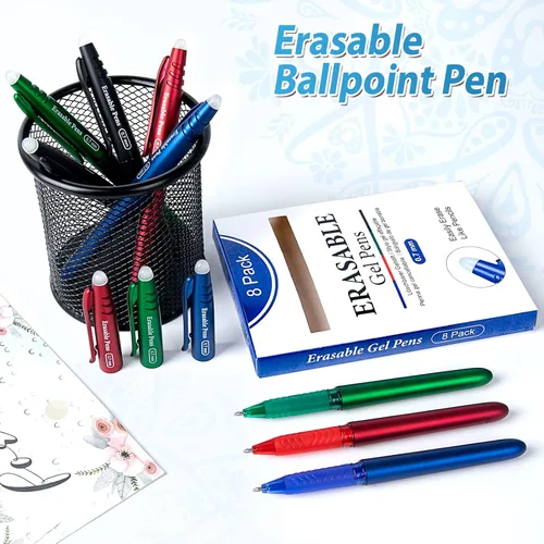 Miniatura 7 de KERIFI Bolígrafos de gel borrables de 0.7mm, bolígrafos de punta fina borrables con calor, haz que los errores desaparezcan, bolígrafos de tinta
