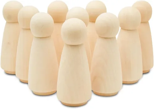 Miniatura 16 de Muñecas de Clavija de Madera, Personas de Clavija de Madera con Forma de Gnomo de 2-3/4 Pulgadas, Paquete de 25 Muñecas de Madera para Jugar