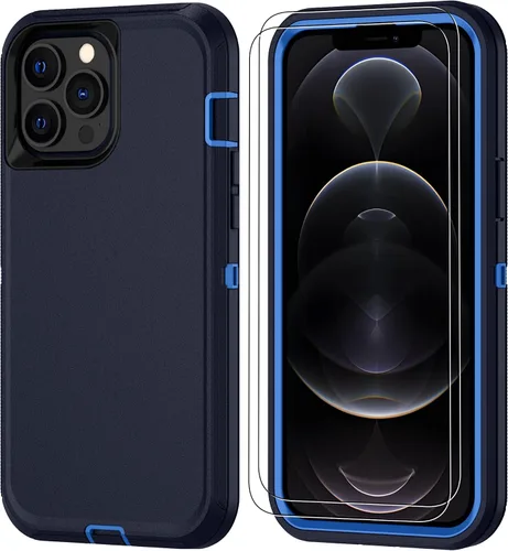 Miniatura 32 de Jshru para iPhone XR Funda con [2 Pack] Protector de Pantalla HD, [Grado Militar] 3-en-1 Resistente Protector de Cuerpo Completo a Prueba de Negro