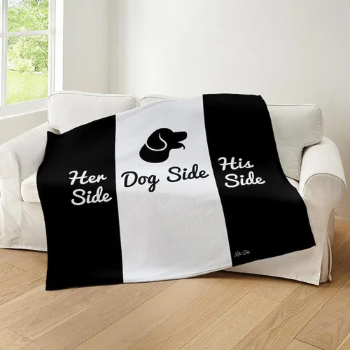 Miniatura 5 de CafePress Dog Side Vs His/Her Side - Manta de forro polar súper suave, 60 x 50 pulgadas