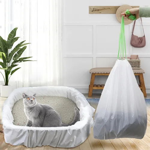 Miniatura 4 de Bolsas para caja de arena para gatos con agujeros, con cordón, resistentes a los arañazos (1, 36 x 18 pulgadas (paquete de 7 unidades)