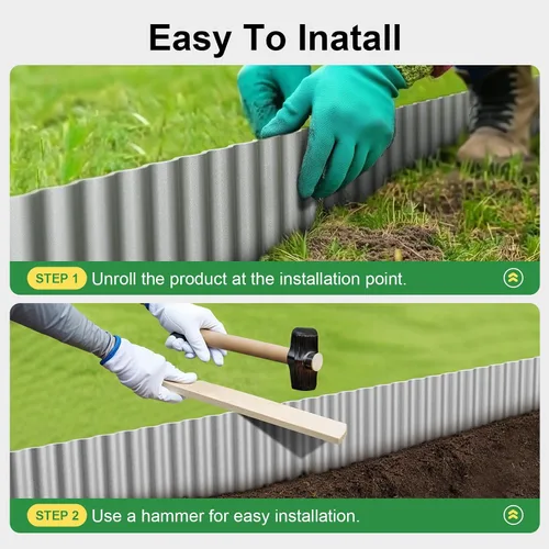 Miniatura 7 de Land Guard Borde Corrugado para Jardín, Borde de Pavimentadora de Paisaje de 6" x 25', Borde Alto para Paisaje, Cerca para Jardín, Cama de Flores