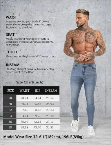 Miniatura 6 de Woenzaia Pantalones de mezclilla ajustados para hombre