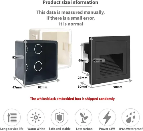 Miniatura 2 de Arotelicht Luces LED para escalones de 120 V para interiores y exteriores, 3000 K, luces de pared empotrables impermeables para terraza, escalera