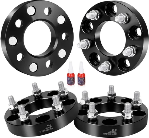 Adaptadores de rueda 5x4.5 a 5x4.75, adaptador de rueda de 1 pulgada 5x114.3mm a 5x120.65mm con rosca de paso de 1/2-20 y orificio de buje de 73mm