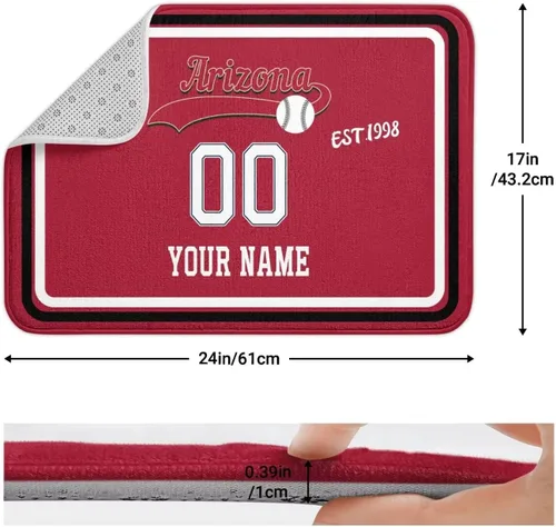Miniatura 2 de Tapete personalizado Arizona para puerta de baño, tapete en relieve seguro para exteriores, 24 pulgadas de ancho x 17 pulgadas de alto, tapete