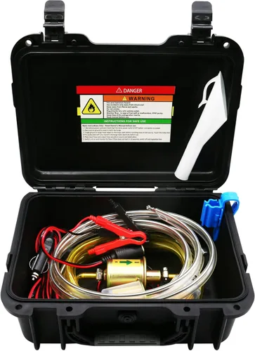 Miniatura 9 de Bomba de transferencia de combustible de 12 V, transfiere 120 galones de gasolina o diésel por hora. Con enchufe para mechero de coche, clip de 120