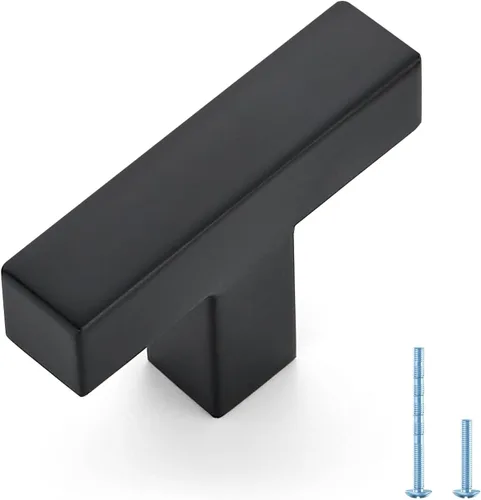 Miniatura 30 de Ravinte Paquete de 5 tiradores cuadrados de gabinete de 2-1/2 pulgadas, manijas negras para gabinetes de cocina, accesorios de cocina negros mate