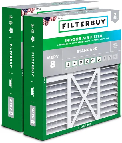 Miniatura 19 de Filterbuy 10x17x2 Filtro de aire MERV 8 Defensa Esencial contra el Polvo y las Alergias (2 unidades), Filtros exteriores plegados electrostáticos
